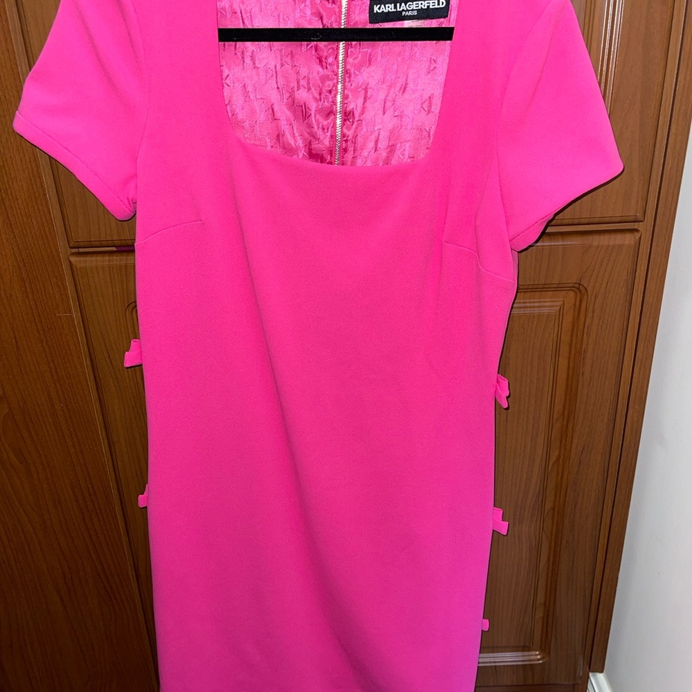 Karl Lagerfeld Pink Sheath Mini Dress